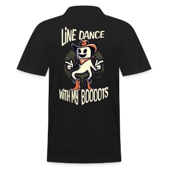 Cowboy Mit Boots Line Dance Gespenst - Männer Poloshirt - Schwarz - Hinten - Kai (181cm)