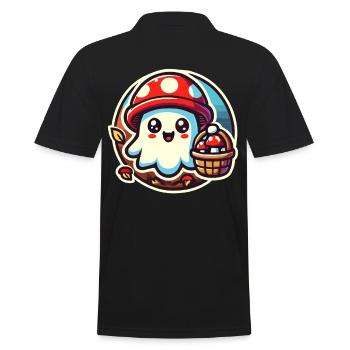 Pilzsammler Gespenst Geisterhafter Pilze Liebhaber - Männer Poloshirt - Schwarz - Hinten - Kai (181cm)