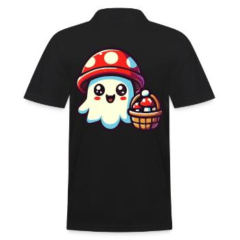 Pilzsammler Gespenst Geisterhafter Pilze Liebhaber - Männer Poloshirt - Schwarz - Hinten - Kai (181cm)