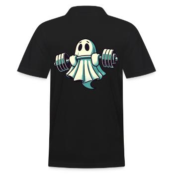 Bodybuilding Ghost Funny Gym Ghost - Men's Polo Shirt - black - Back - Kai (181cm)