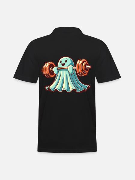 Bodybuilding Ghost Funny Gym Ghost - Men's Polo Shirt - black