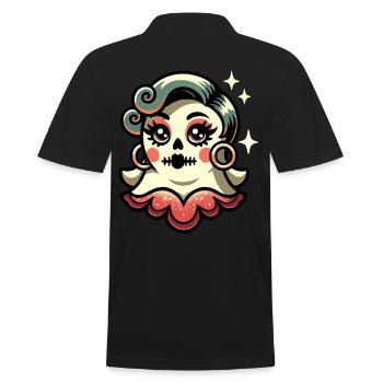 Drôle Glamour Ghoul Flashy Halloween Fille - Polo Homme - noir - Dos - Kai (181cm)