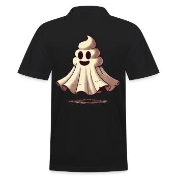 Lustiges Kackhaufen Gespenst Bull Sheet Kacke - Männer Poloshirt - Schwarz - Hinten - Kai (181cm)