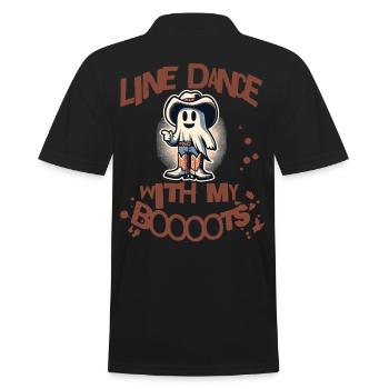 Cowboy Mit Boots Line Dance Gespenst - Männer Poloshirt - Schwarz - Hinten - Kai (181cm)
