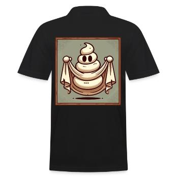 Lustiges Kackhaufen Gespenst Bull Sheet Kacke - Männer Poloshirt - Schwarz - Hinten - Kai (181cm)