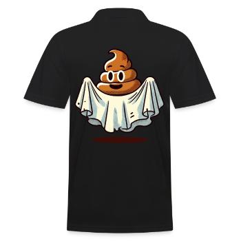 Lustiges Kackhaufen Gespenst Bull Sheet Kacke - Männer Poloshirt - Schwarz - Hinten - Kai (181cm)