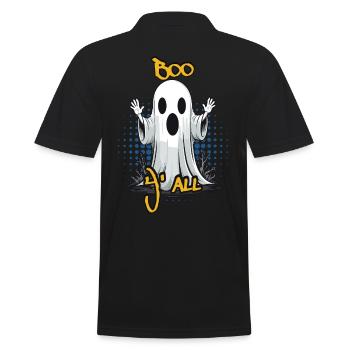 Funny Ghost Design Costume Idea For Cool - Men's Polo Shirt - black - Back - Kai (181cm)