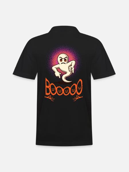 Booing Ghost Funny Ghost Design - Men's Polo Shirt - black