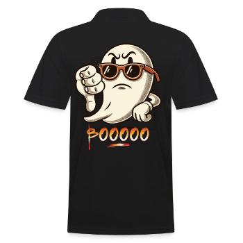 Booing Ghost Funny Ghost Design - Men's Polo Shirt - black - Back - Kai (181cm)