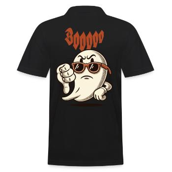 Booing Ghost Funny Ghost Design - Men's Polo Shirt - black - Back - Kai (181cm)