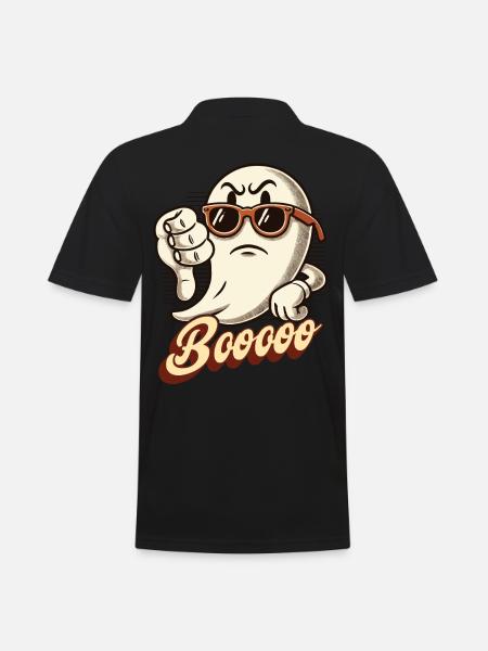 Booing Ghost Funny Ghost Design - Men's Polo Shirt - black