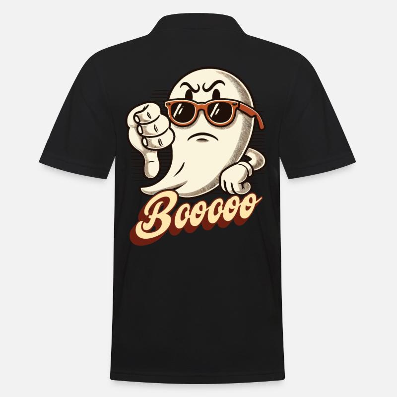 Booing Ghost Funny Ghost Design - Men's Polo Shirt - black