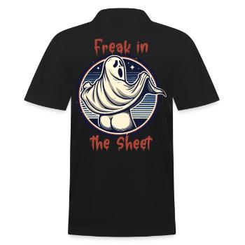 Freak in the Sheet Creepy Ghost Lover - Men's Polo Shirt - black - Back - Kai (181cm)