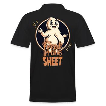 Freak sous la feuille Funny Ghost Design - Polo Homme - noir - Dos - Kai (181cm)