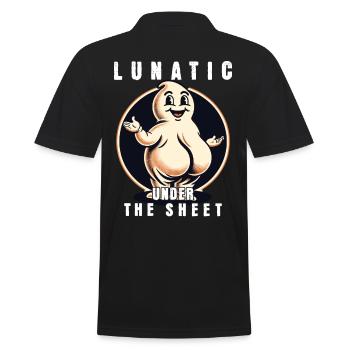 Funny Ghost Design Last Minute Costume - Men's Polo Shirt - black - Back - Kai (181cm)
