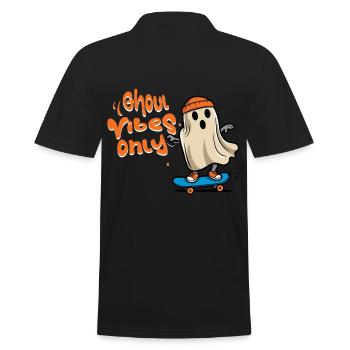 Ghoul Vibes Only Funny Cool Saying Design - Men's Polo Shirt - black - Back - Kai (181cm)