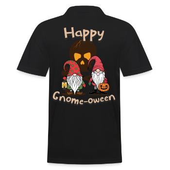 Happy Gnome-Oween Lustiger Halloween Gnom Spruch - Männer Poloshirt - Schwarz - Hinten - Kai (181cm)