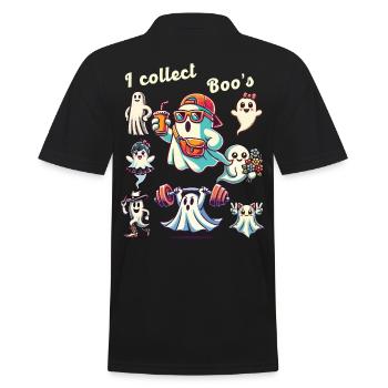 Drôle fantôme collection Vintage Retro Design - Polo Homme - noir - Dos - Kai (181cm)