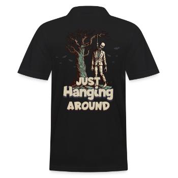 Lustiger Halloween Spruch Untote Zombies - Männer Poloshirt - Schwarz - Hinten - Kai (181cm)