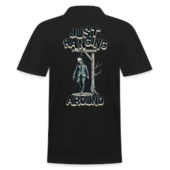 Lustiger Halloween Zombie Spruch Sarkastisch - Männer Poloshirt - Schwarz - Hinten - Kai (181cm)