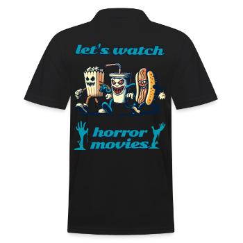 Funny Saying Design Horror Movies - Men's Polo Shirt - black - Back - Kai (181cm)