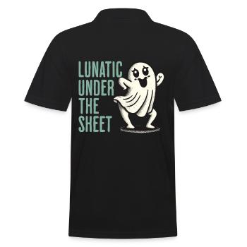 Lunatique sous le drap drôle de conception fantôme - Polo Homme - noir - Dos - Kai (181cm)