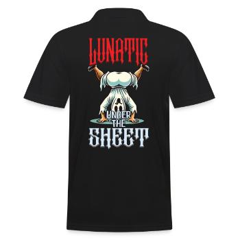 Funny Ghost Design Humorous Sarcastic - Men's Polo Shirt - black - Back - Kai (181cm)