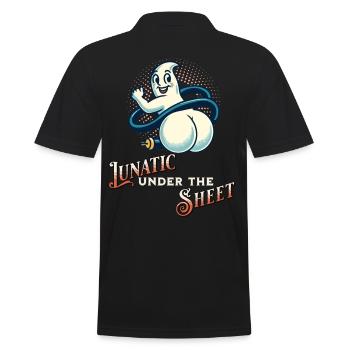 Ghost Shows Butt Funny Saying Design - Men's Polo Shirt - black - Back - Kai (181cm)