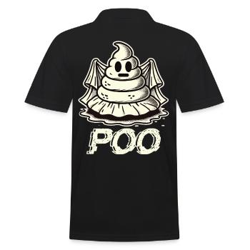 Lustiges Kackhaufen Gespenst Poo Anstatt Boo - Männer Poloshirt - Schwarz - Hinten - Kai (181cm)