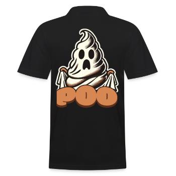 Lustiges Kackhaufen Gespenst Poo Anstatt Boo - Männer Poloshirt - Schwarz - Hinten - Kai (181cm)