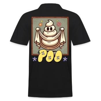 Lustiges Kackhaufen Gespenst Poo Anstatt Boo - Männer Poloshirt - Schwarz - Hinten - Kai (181cm)
