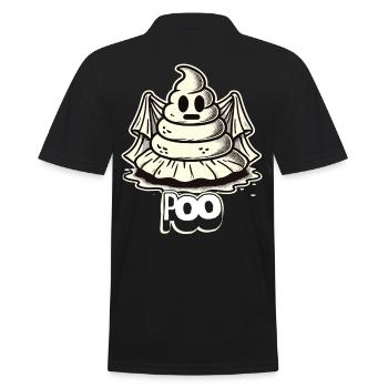 Lustiges Kackhaufen Gespenst Humorvolles Kacke - Männer Poloshirt - Schwarz - Hinten - Kai (181cm)