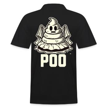 Lustiges Kackhaufen Gespenst Poo Anstatt Boo - Männer Poloshirt - Schwarz - Hinten - Kai (181cm)
