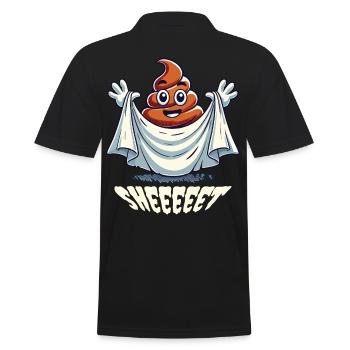 Lustiges Kackhaufen Gespenst Humorvolles Design - Männer Poloshirt - Schwarz - Hinten - Kai (181cm)