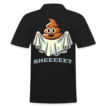 Lustiges Kackhaufen Gespenst Sheet Gespenst - Männer Poloshirt - Schwarz - Hinten - Kai (181cm)