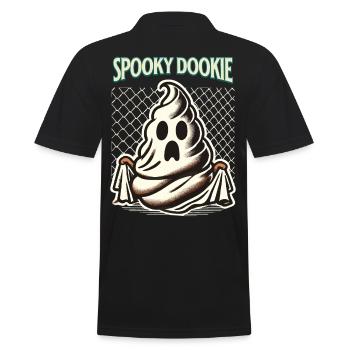Lustiges Kackhaufen Gespenst spooky Dookie - Männer Poloshirt - Schwarz - Hinten - Kai (181cm)