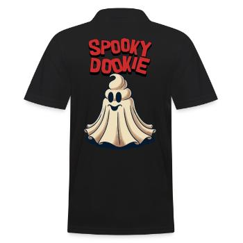 Lustiges Kackhaufen Gespenst spooky Dookie Retro - Männer Poloshirt - Schwarz - Hinten - Kai (181cm)