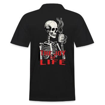 Café, la joie de vivre, drôle de dicton d’Halloween - Polo Homme - noir - Dos - Kai (181cm)