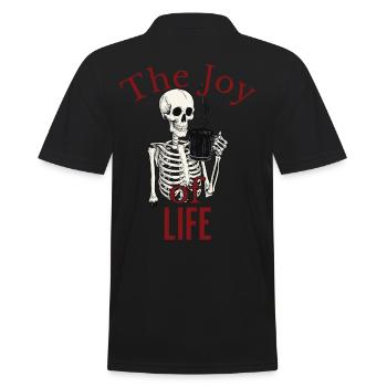 Coffee The Joy Of Life Funny Coffee Lover - Men's Polo Shirt - black - Back - Kai (181cm)