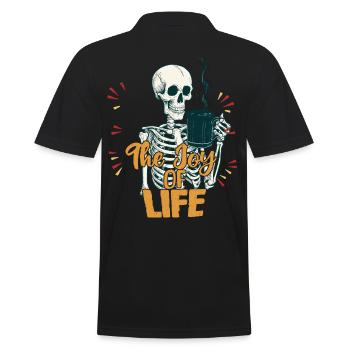 Coffee The Joy Funny Coffee Lover Halloween - Men's Polo Shirt - black - Back - Kai (181cm)