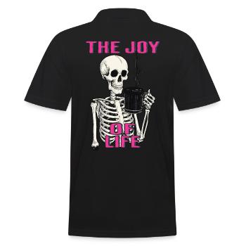 Coffee The Joy Of Life Funny Coffee Lover - Men's Polo Shirt - black - Back - Kai (181cm)