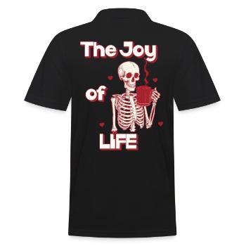 Coffee The Joy Of Life Funny Coffee Lover - Men's Polo Shirt - black - Back - Kai (181cm)
