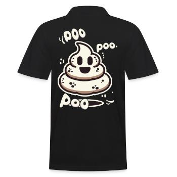 Lustiges Kackhaufen Gespenst Poo Anstatt Boo - Männer Poloshirt - Schwarz - Hinten - Kai (181cm)