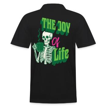 Café La joie de vivre Drôle d’amateur de café - Polo Homme - noir - Dos - Kai (181cm)