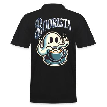 Boorista Café Drôle Disant Halloween - Polo Homme - noir - Dos - Kai (181cm)