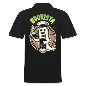 Funny Coffee Saying Spooky Ghosts - Men's Polo Shirt - black - Back - Kai (181cm)