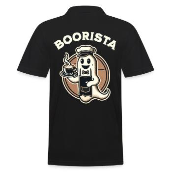 Funny Coffee Saying Spooky Ghosts - Men's Polo Shirt - black - Back - Kai (181cm)
