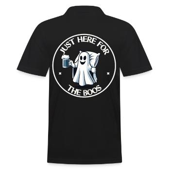 Funny Halloween Drinking Party Alcohol Ghost - Men's Polo Shirt - black - Back - Kai (181cm)
