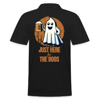 Funny Halloween Drinking Party Alcohol Ghost - Men's Polo Shirt - black - Back - Kai (181cm)