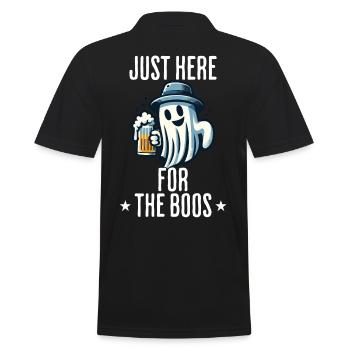Funny Halloween Drinking Party Alcohol Ghost - Men's Polo Shirt - black - Back - Kai (181cm)